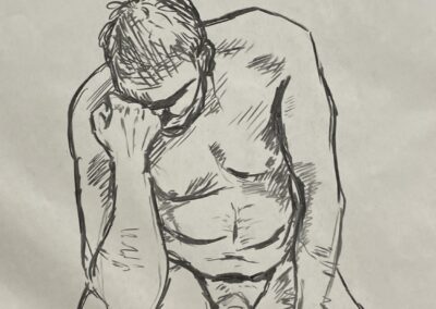 King’s Lynn Life Drawing - Life Drawing Seated Pose From Front